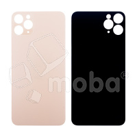 Задняя крышка для iPhone 11 Pro Max (A2218) Золото (стекло, широкий вырез под камеру, логотип)