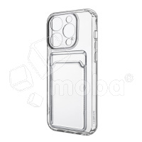 Чехол-накладка для iPhone 14 Pro (с защитой камеры, карманом для карт, прозрачный)