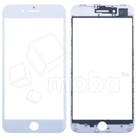 Стекло для переклейки iPhone 8 Plus в сборе с рамкой и OCA пленкой Белый - OR (Mitsubishi)