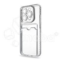 Чехол-накладка для iPhone 15 Pro (с защитой камеры, карманом для карт, прозрачный)
