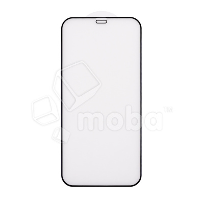 Защитное стекло "Матовое" для iPhone 12/12 Pro Черный (Закалённое, полное покрытие)