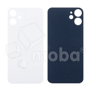 Задняя крышка для iPhone 12 mini (A2399) Белый (стекло, широкий вырез под камеру, логотип)