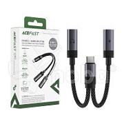 Адаптер Type-C - Type-C + Type-C Acefast J14 Черный