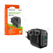 Сетевое зарядное устройство USB/Type-C Borofone BA46A (18W, QC3.0, PD, 2 порта) Черный